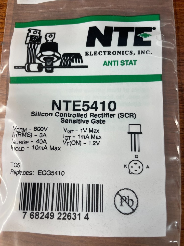 NTE 5410 VDRM 600V 3A SCR