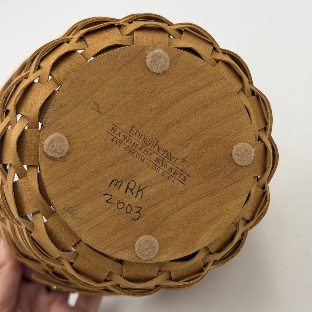 Longaberger Bouquet Basket w/ Protector Marked 2003