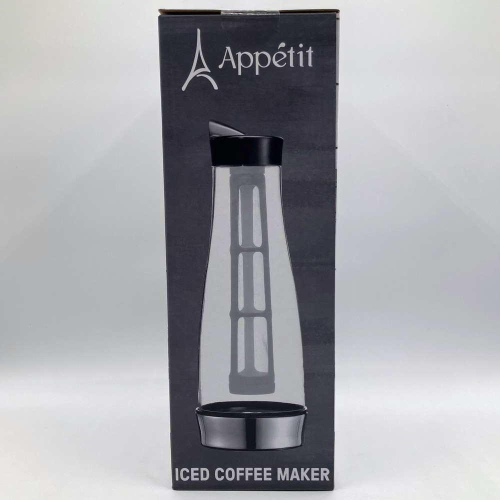 Appetit Cold Brew Iced Coffee Maker 4 Cup Pitcher, Mesh Filter, Lid, & Smartbase