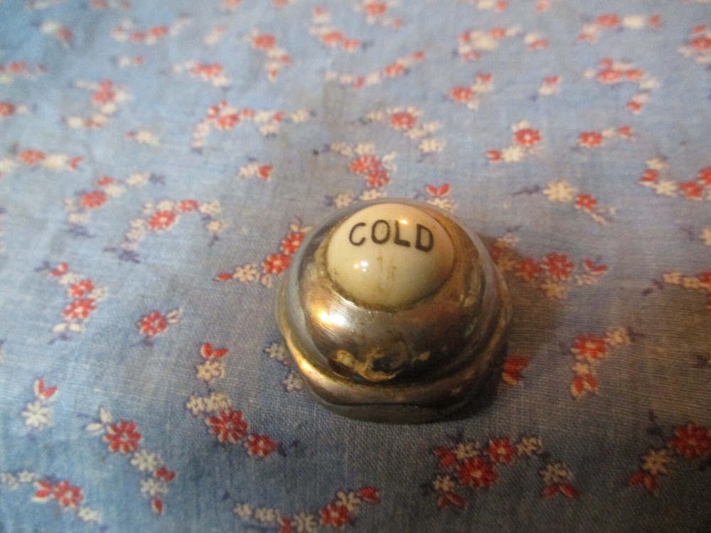 a. Old  COLD Faucet Cap Nut Threaded  Cold is Porcelain   As Found Condition