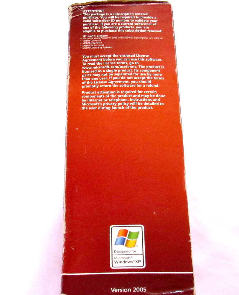 Microsoft Visual Studio 2005 Professional Edition MSDN - Sub Renewal + POSTERS