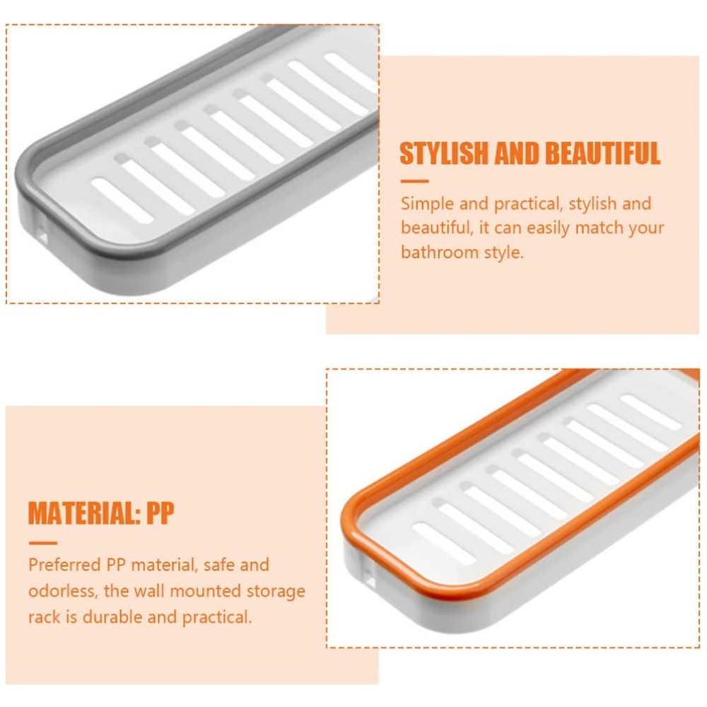 HEALLILY 2pcs Adhesive Shower Foldable Bathroom Storage Shelf Wall Mounted Ki...