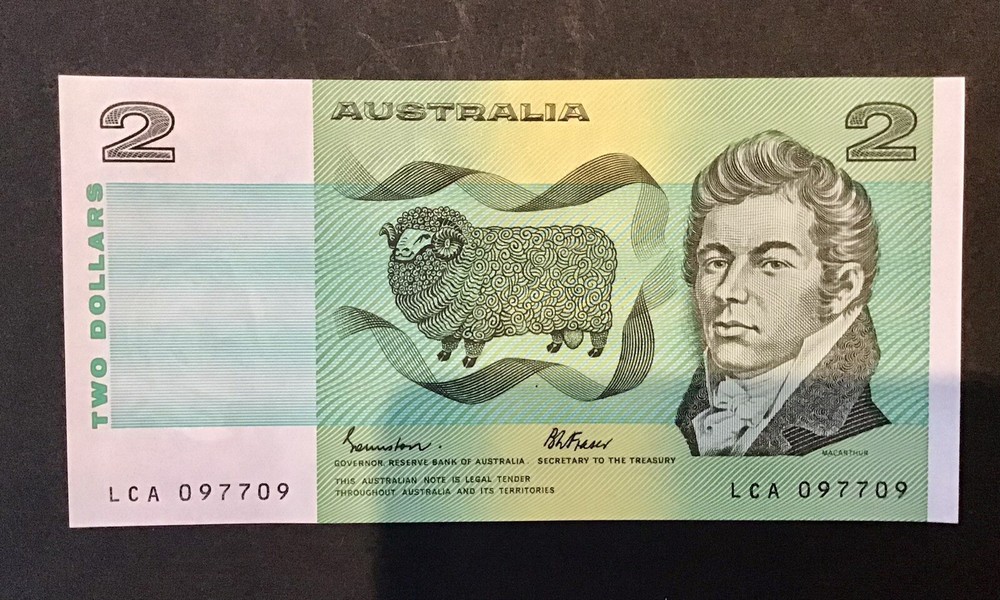 $2 Note Australian Decimal Paper Repeater Serial Number In Sequence Unc. x 3