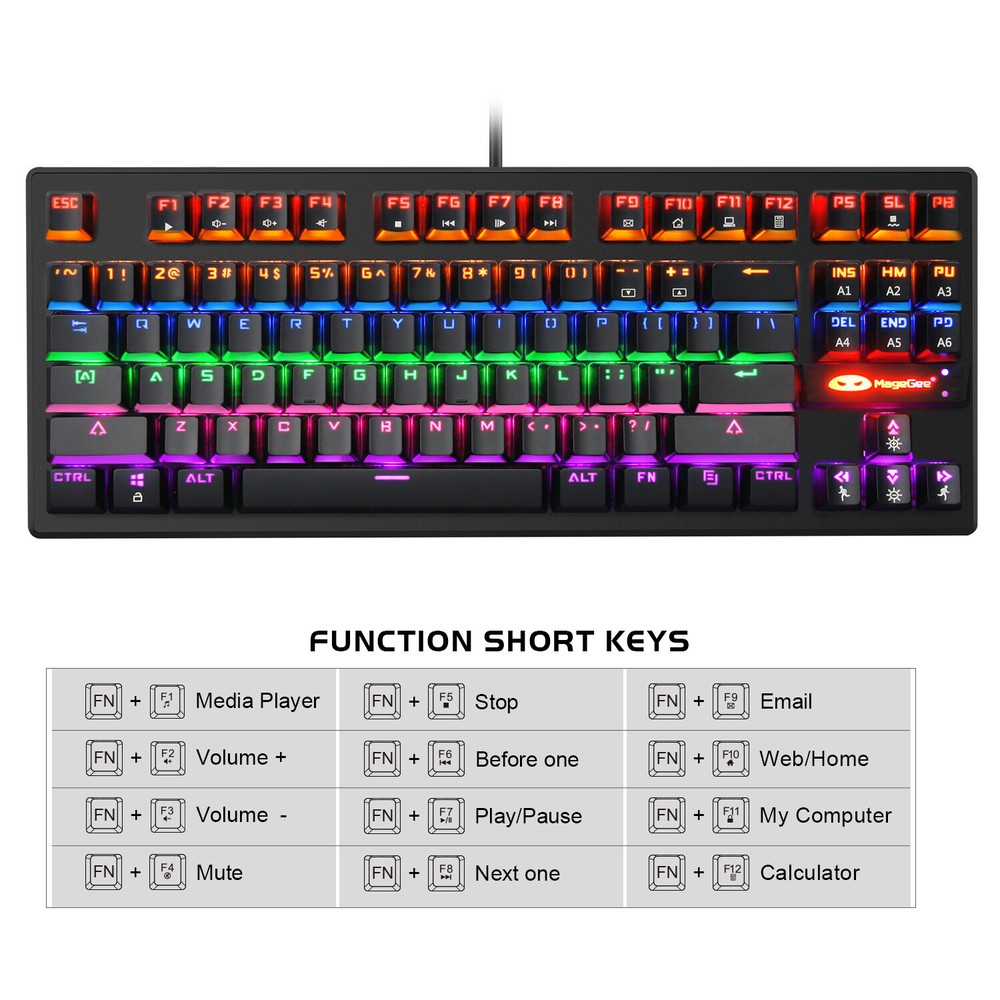 Mechanical Gaming Keyboard Computer Desktop and Mouse RGB Led Light Backlit