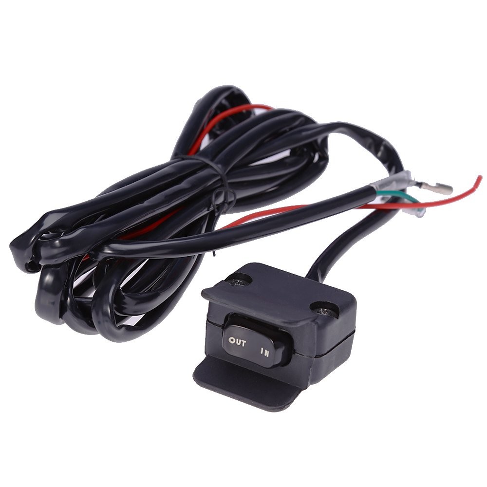 Saihisday 12V Winch Rocker Thumb Switch with Mounting Bracket Handle Black