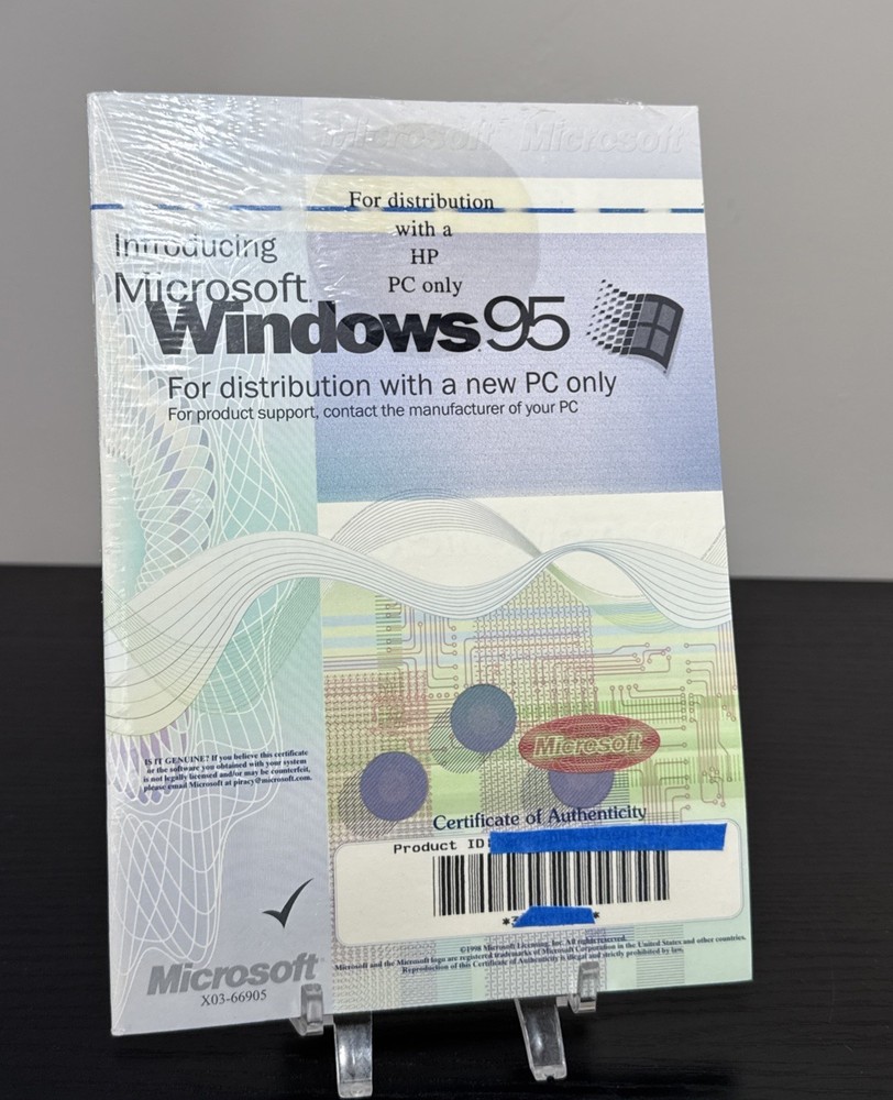OEM Microsoft Windows 95 CD & Plus! USB Micron with Certificate of Authenticity
