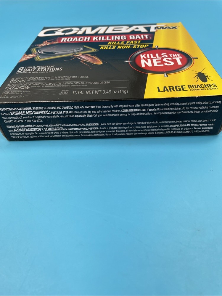 Combat MAX ROACH KILLING BAIT Kills Fast Kills Non-Stop LARGE ROACHES 8 Bait