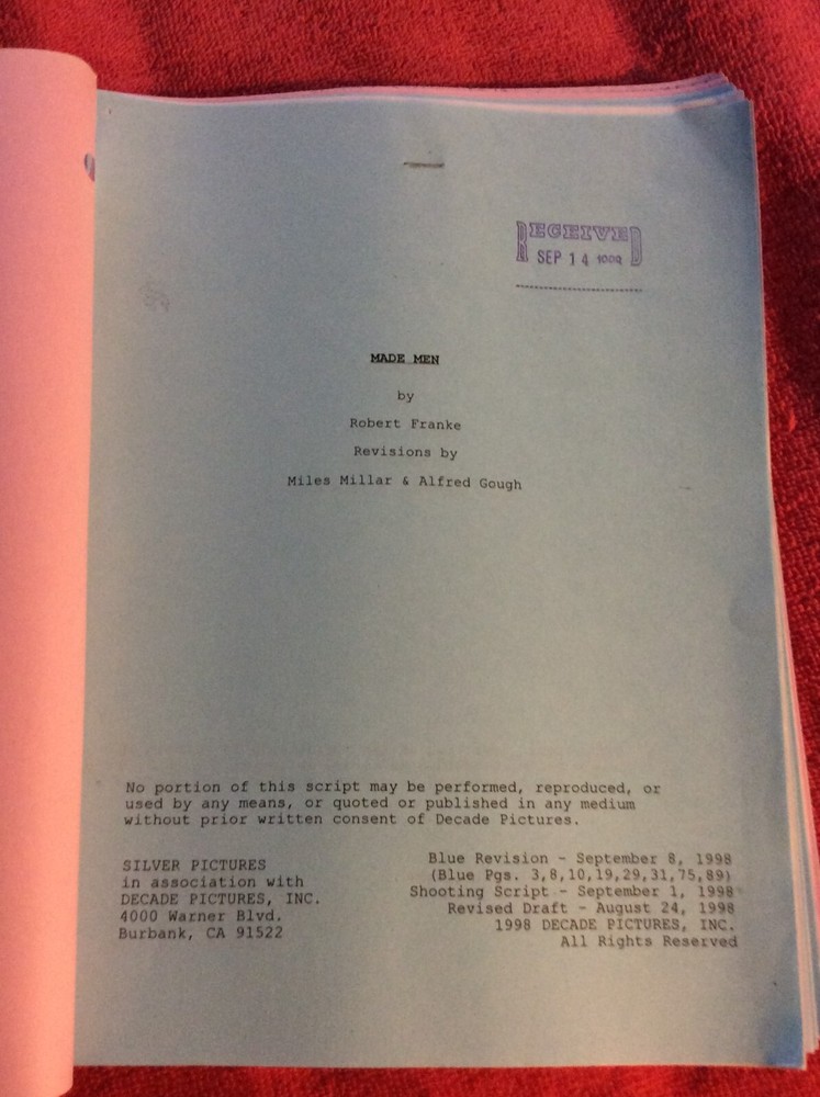 ORIGINAL SCRIPT MADE MEN JAMES BELUSHI TIMOTHY DALTON MICHAEL BEACH