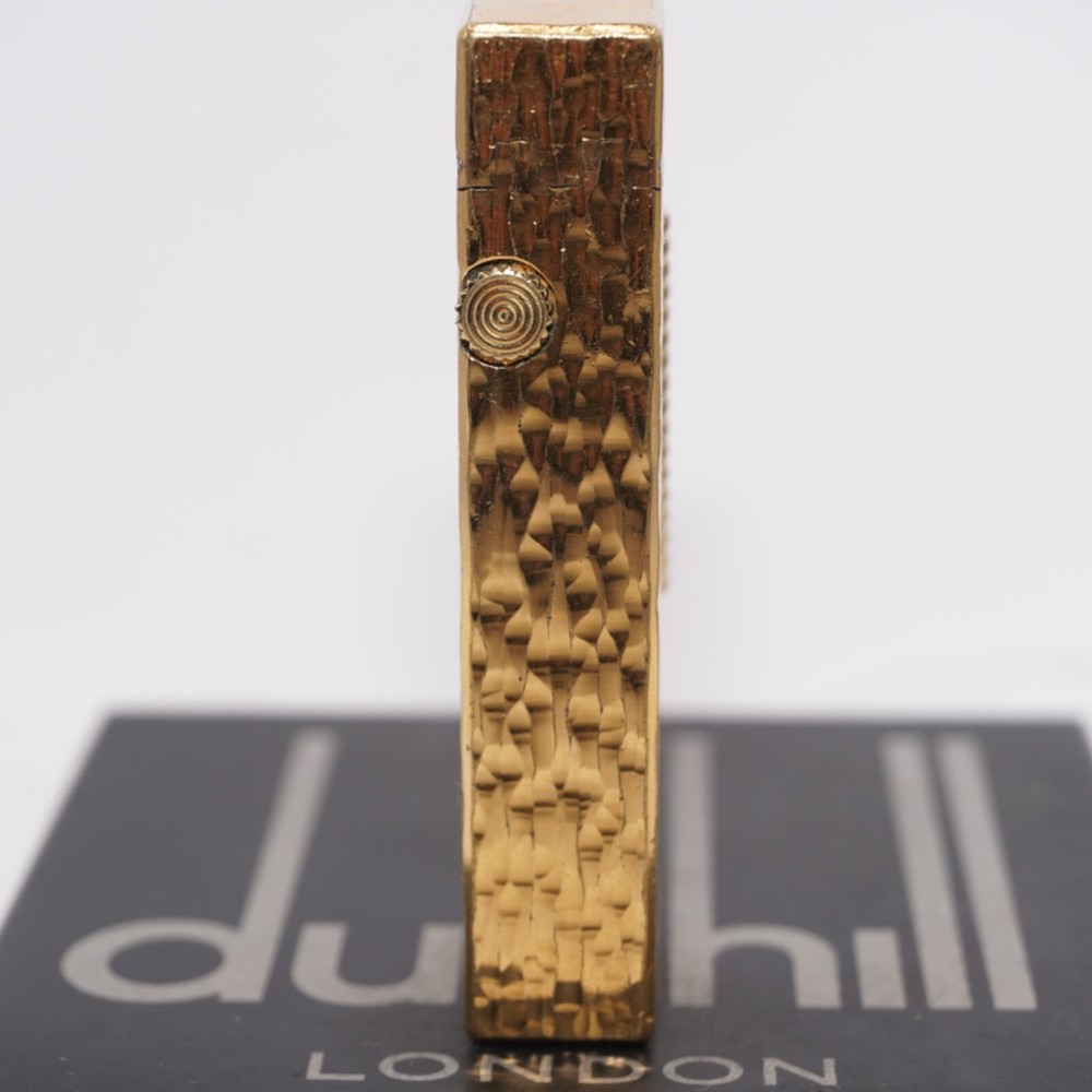 Dunhill Lighter Gold Bark Pattern-Ultrasonically Cleaned_Working
