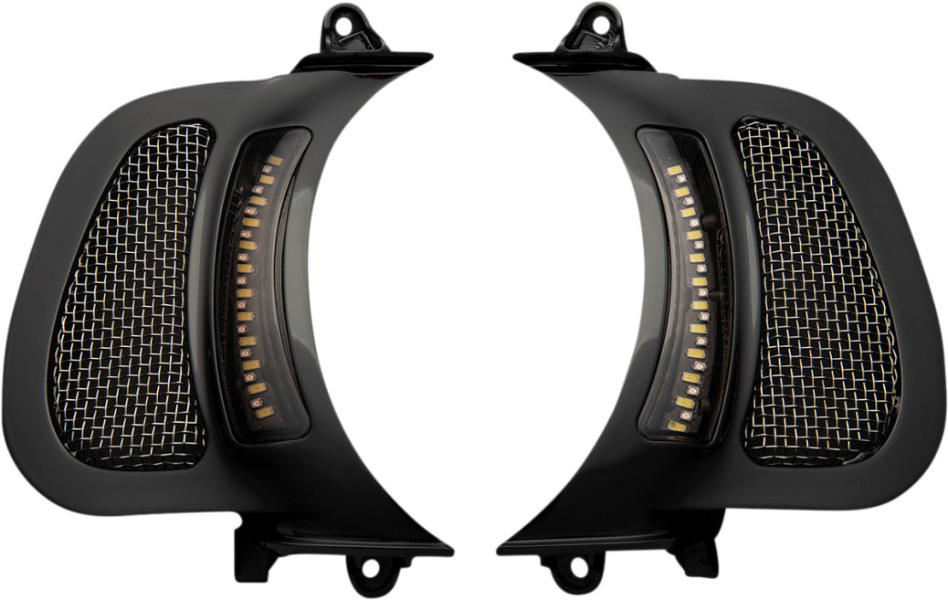 Custom Dynamics Black Vent Insert w/ Stainless Mesh Harley Road Glide FLTR 15-23