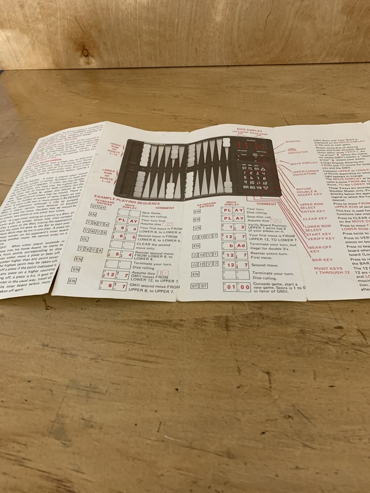 Gammonmaster ll by Tryom Inc. Owners Instructional Manual