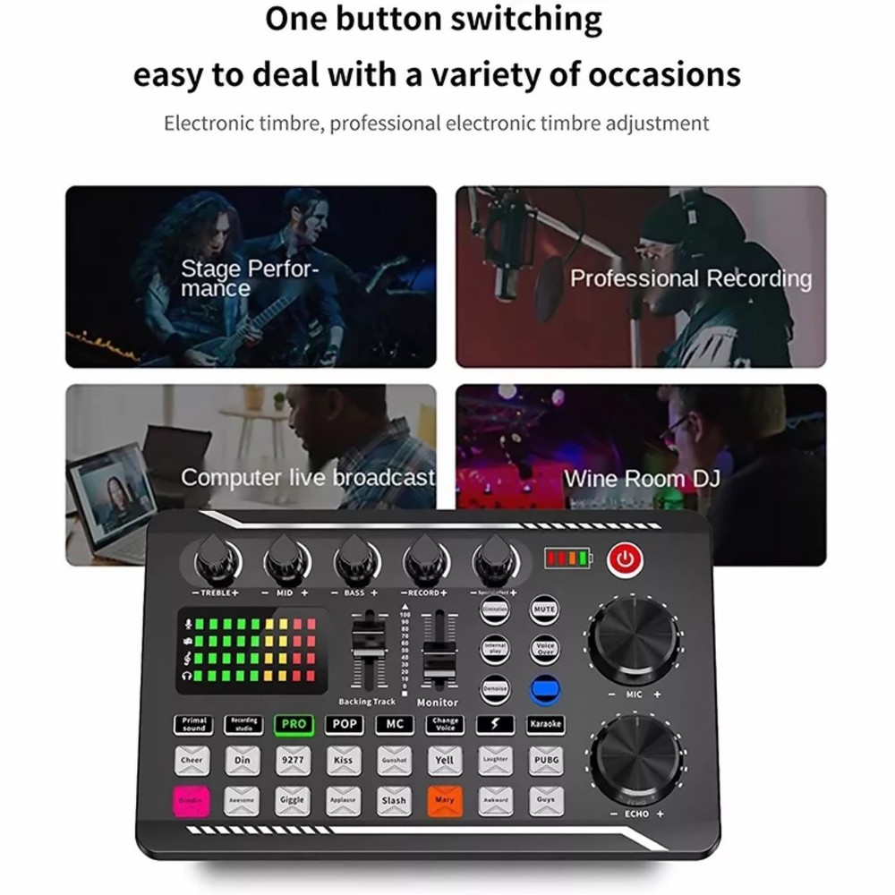 Multi-function Sound Card F998 Audio Processing Equipment Easy to operate