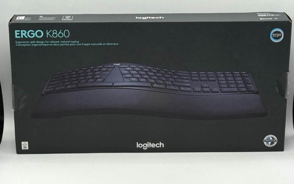 Logitech ERGO K860 Bluetooth Wireless Ergonomic Split Keyboard with Wrist Rest