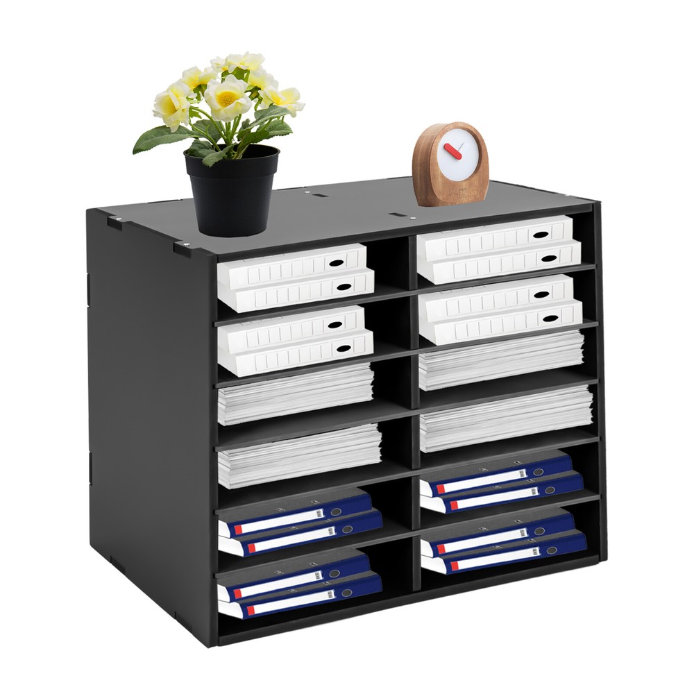 Large Capacity Literature Organizer with Adjustable Slots for Efficient Storage
