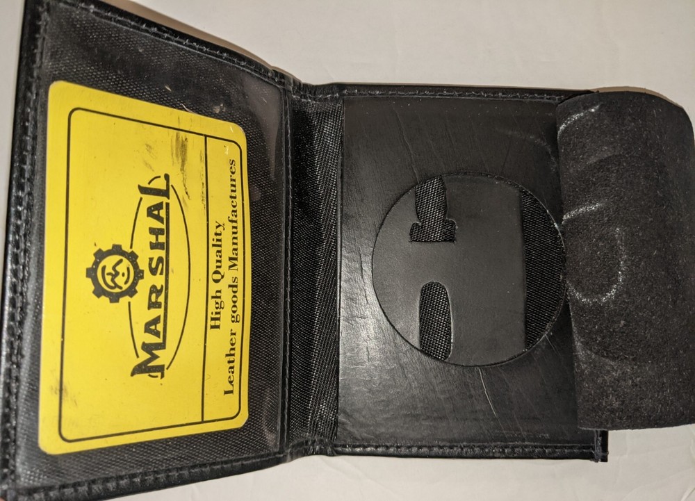 Leather ID Holder & Badge Holder, Black