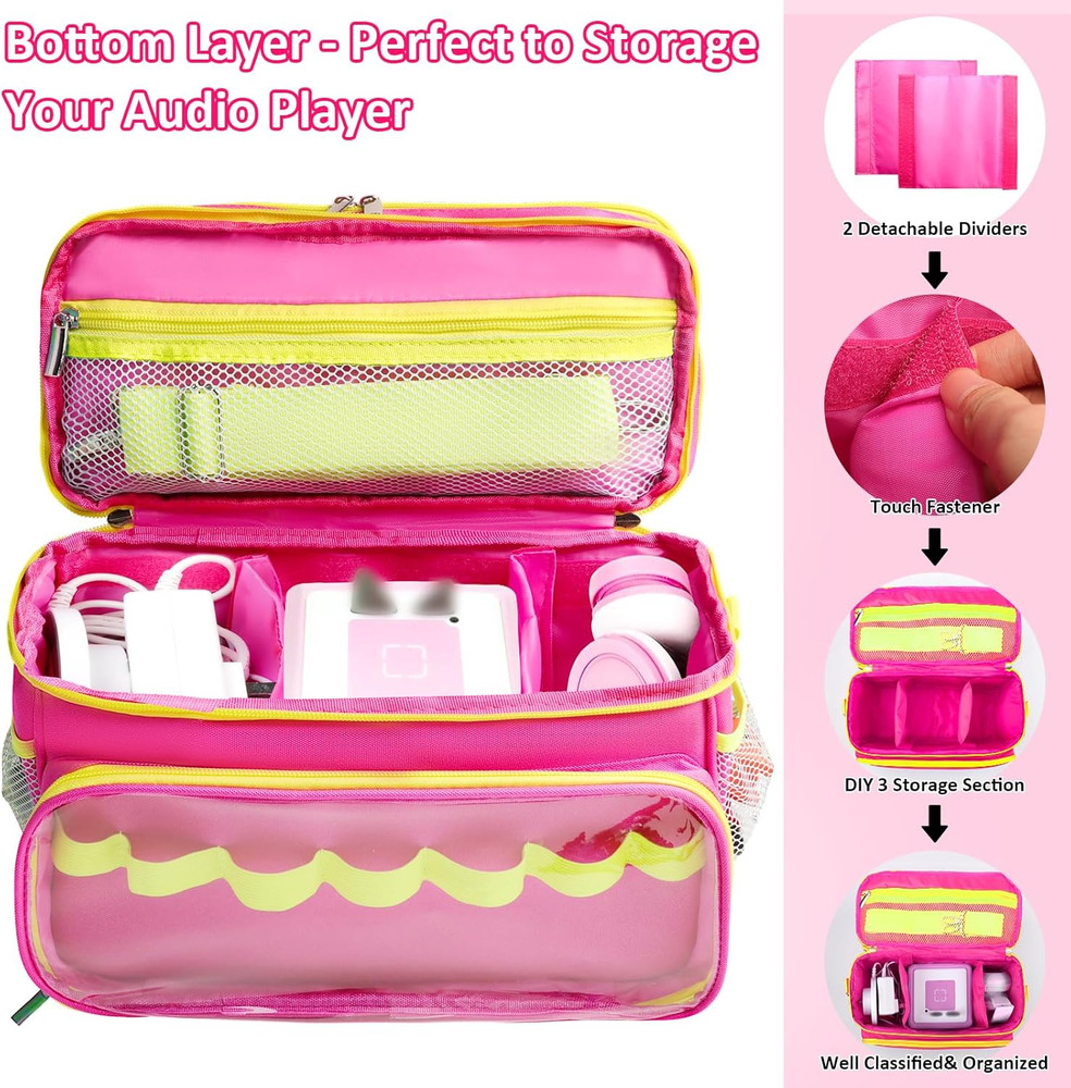 Toniebox Starter Set Carrying Case with Shoulder Strap - Double Layer Organizer