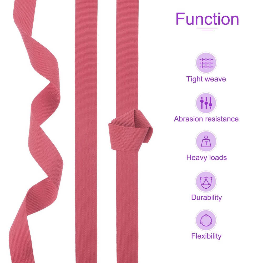 25Yard x 1" Width Nylon Webbing Strap Poly Flat Webbing Strapping Watermelon Red
