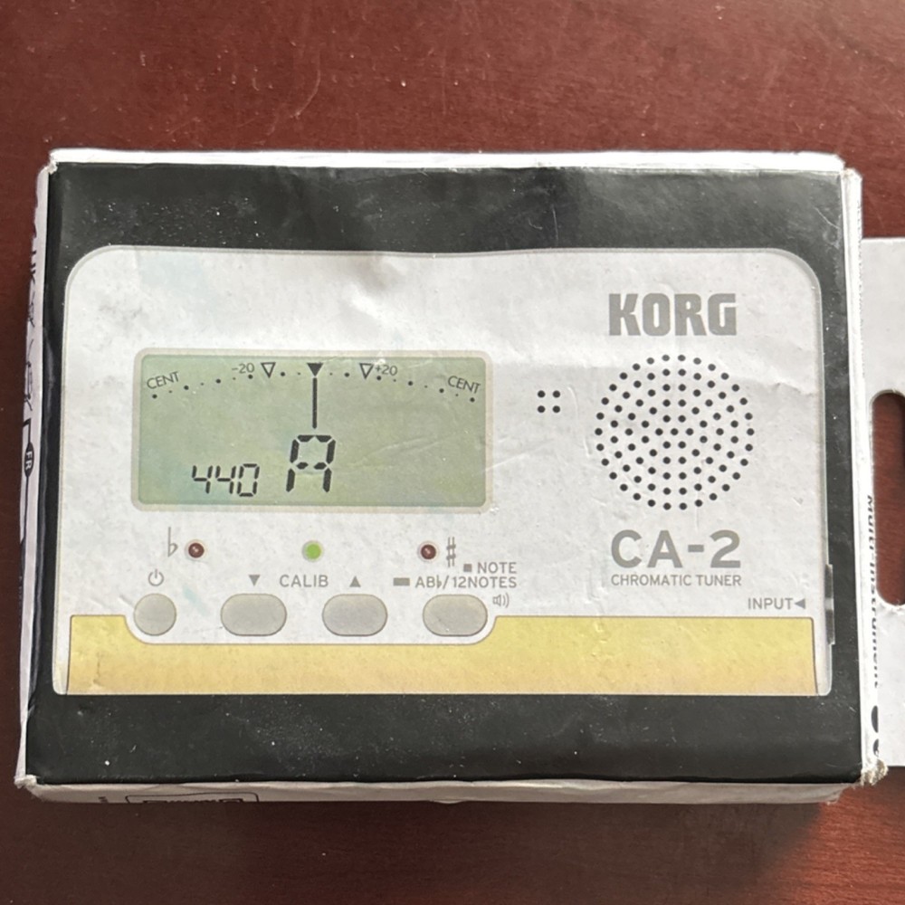 Korg CA-2 Chromatic Tuner Wide Pitch Range LCD Display White
