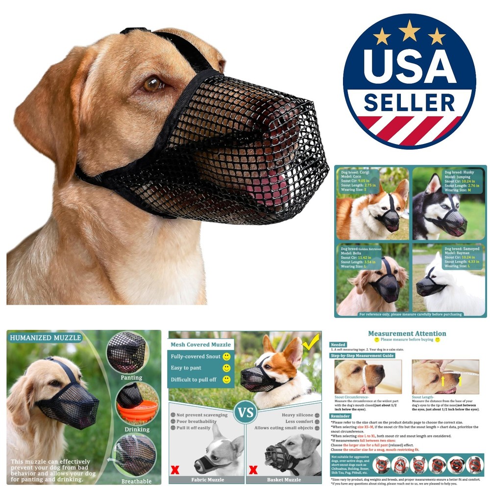 Lightweight Mesh Dog Muzzle for Medium-Sized Dogs - Perfect for Socialization