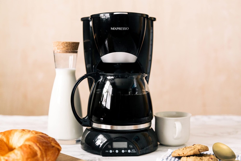Mixpresso 8-Cup Drip Coffee Maker Programmable, 8 Cup Black