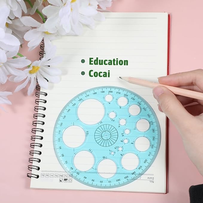 2 Pcs Circle Stencil Template, Circle Template for Drawing Plastic Circles Ruler