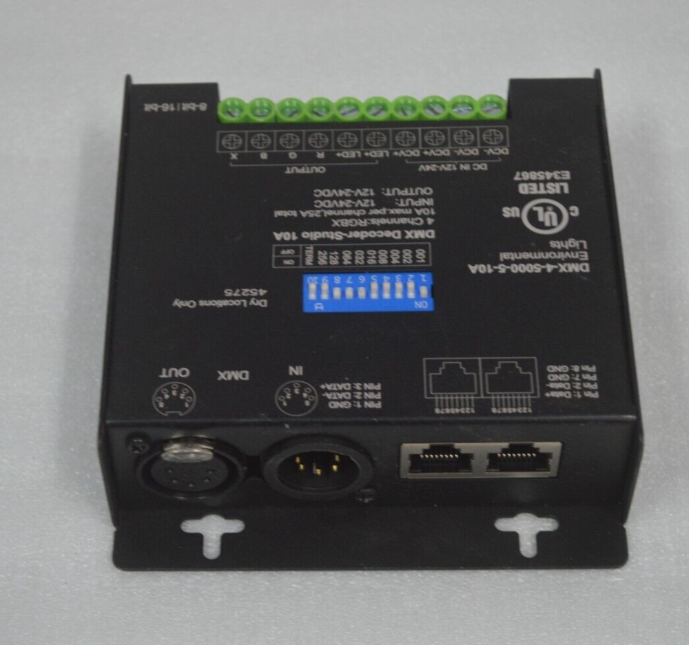 Environmental Lights DMX-4-5000-5-10A DMX Decoder-Studio, 4-Channels RGBX