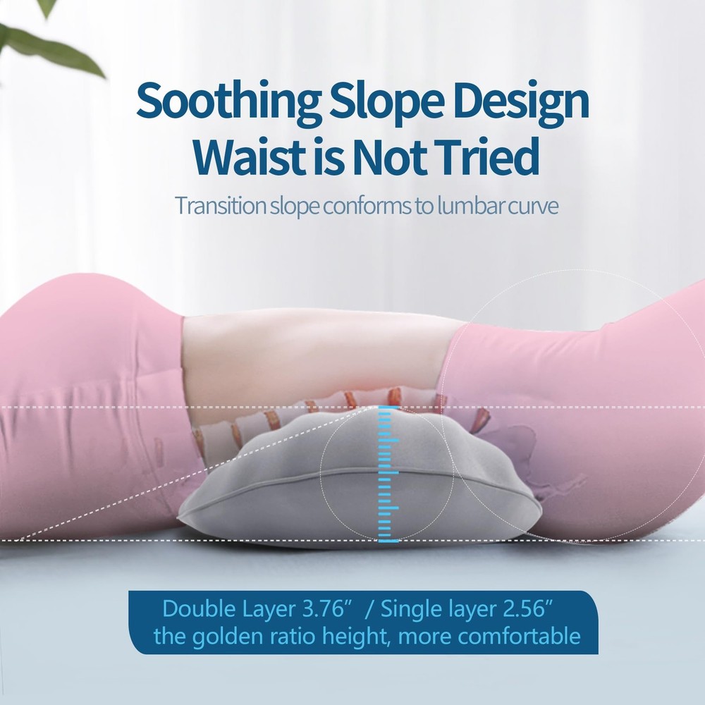 RESTCLOUD Adjustable Lumbar Support Includes a removable pad, Moon Grey