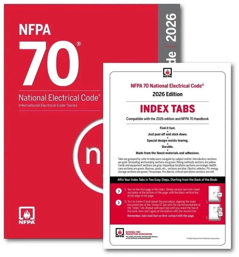 NFPA 70, National Electrical Code : NEC 2026 Edition with Index tabs