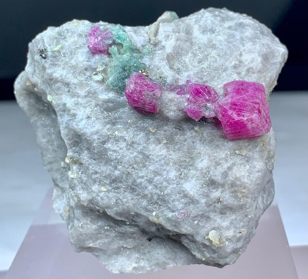 Ruby Crystals with Golden Pyrite on White Matrix, 121g