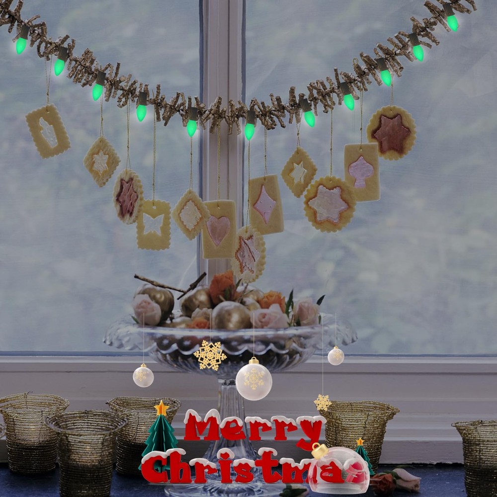 25PK C7 LED Green Replacement Light Bulbs, Classic 25 Pack,