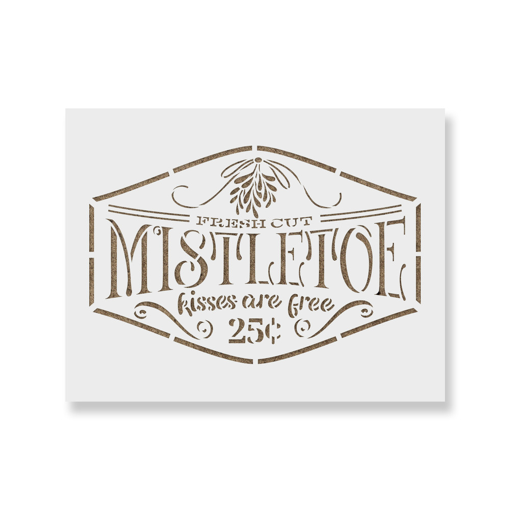 Fresh Cut Mistletoe Stencil - Durable & Reusable Mylar Stencils