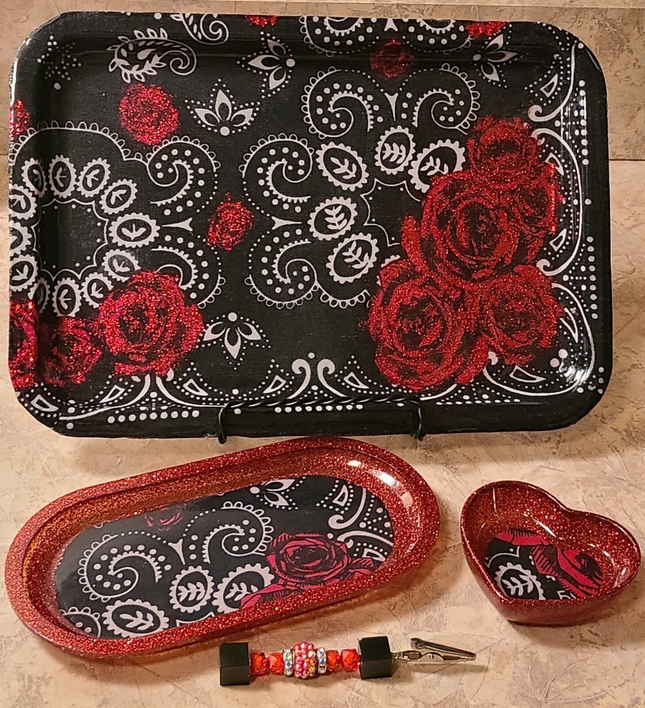 custom rolling tray set