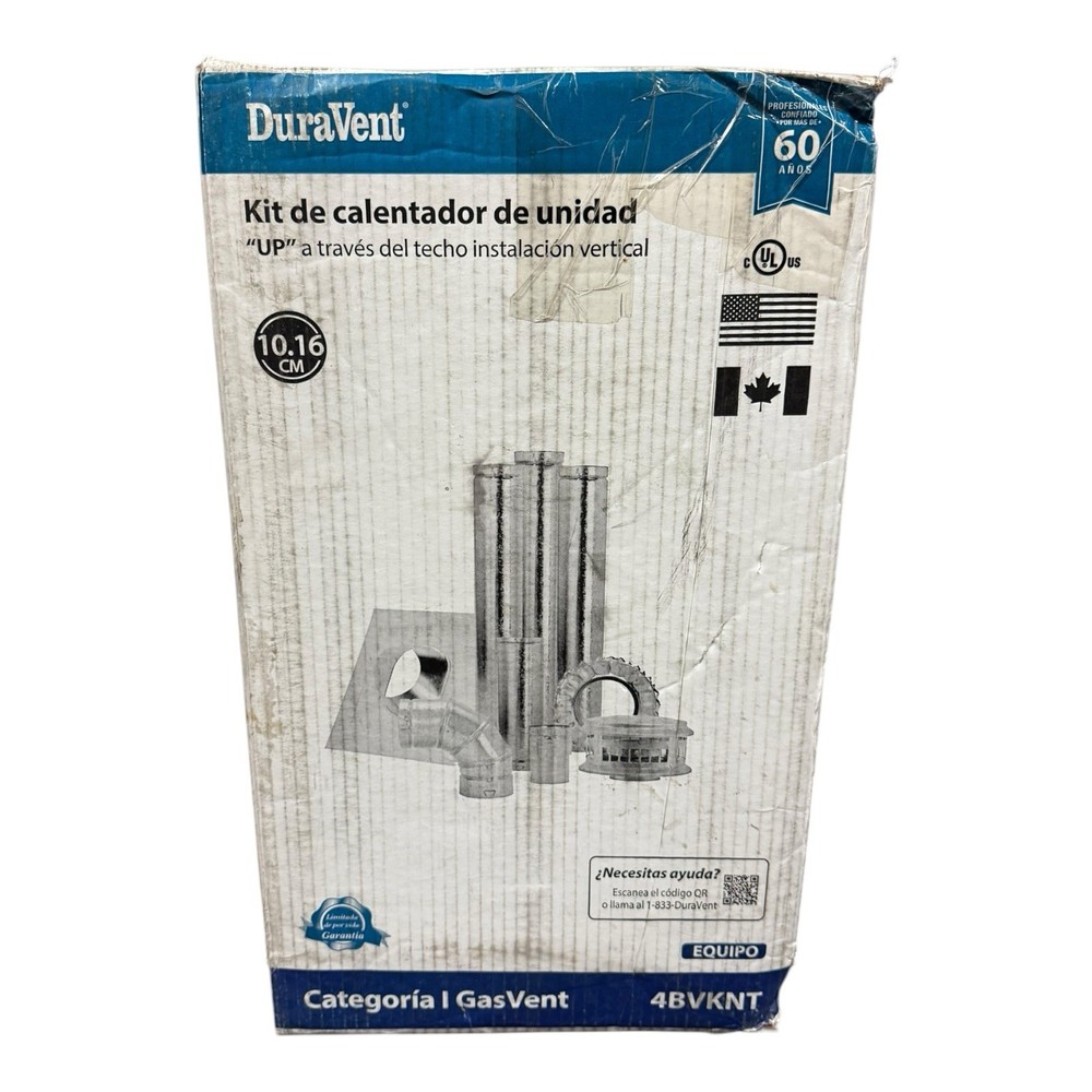 DuraVent 4BVKNT 4" Vertical Vent Unit Heater Kit Galvanized NEW Read