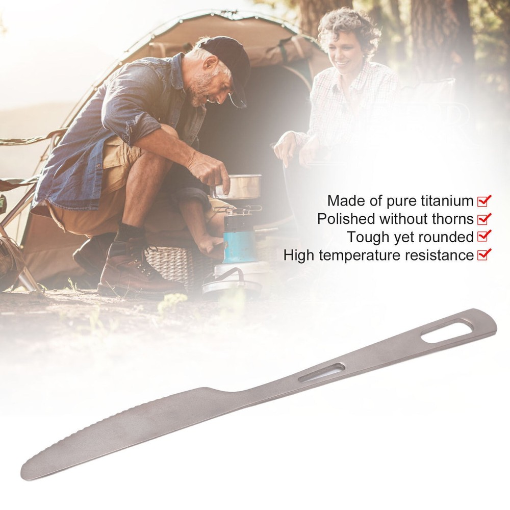 Titanium Utensils Outdoor Camping Tableware Portable Flatware prep Backpacking .