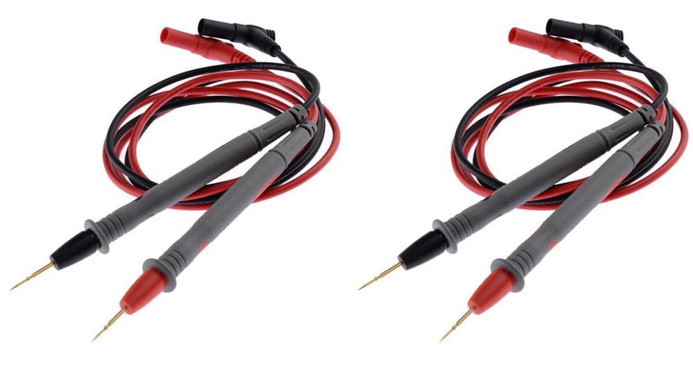 2 Pairs of Ultra Thin Tip Needle Multi Meter Probe Test Leads Digital Multimeter