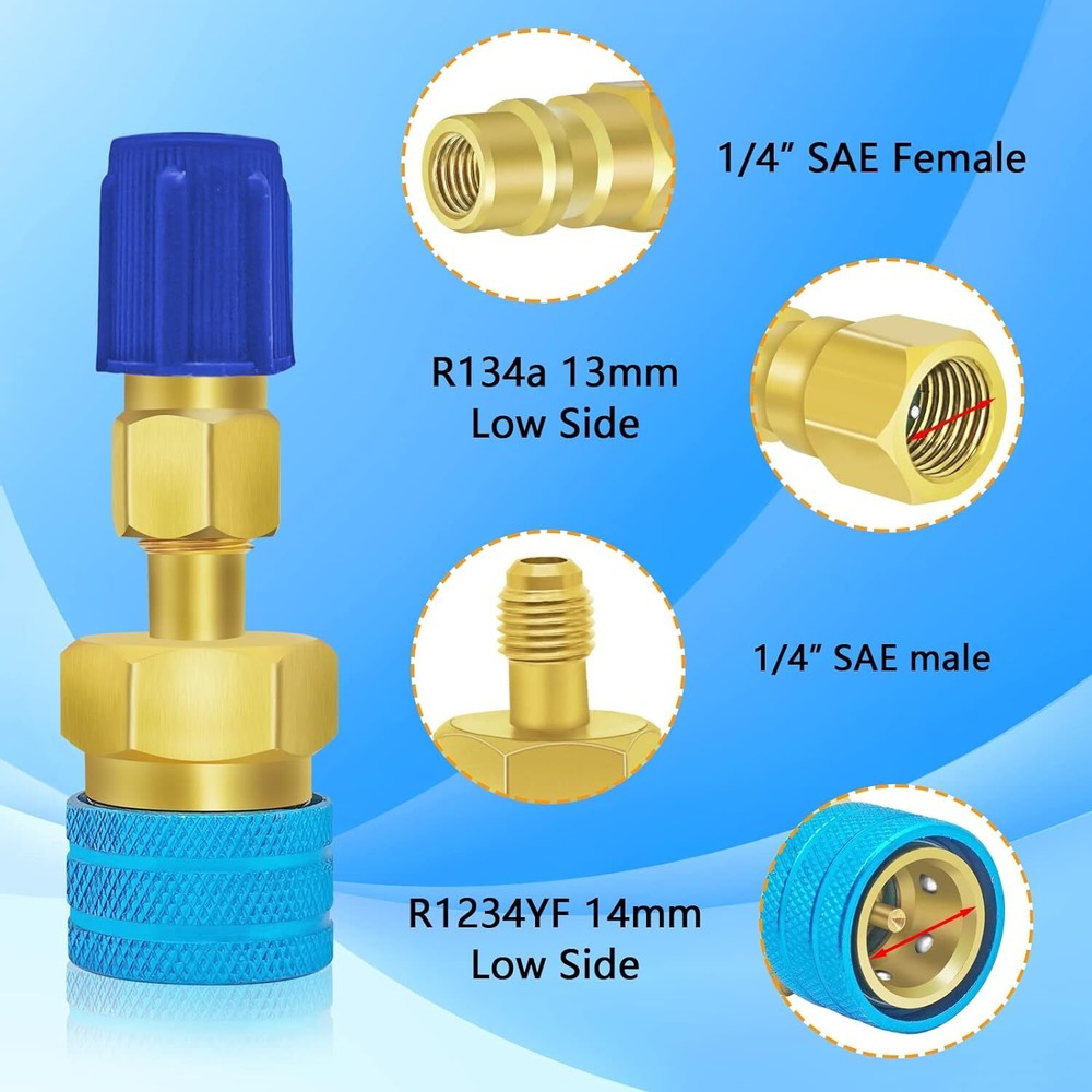 Quick R134a to R1234yf Adapter Conversion Kit AC Charging Evacuation Testing