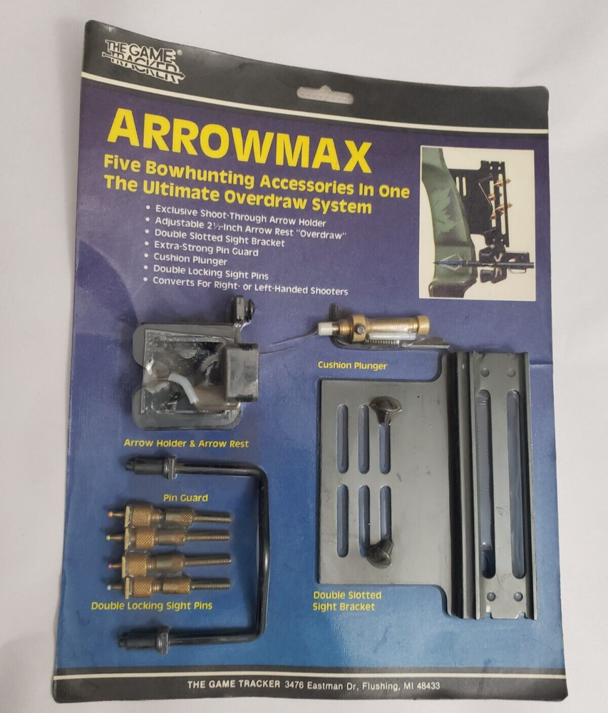 Game Tracker Arrow Max Overdraw Arrow Rest Bow Sight NOS