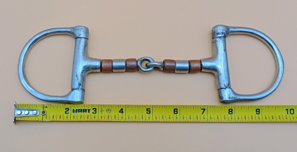 Copper Roller Snaffle D-Ring Training 5" Bit