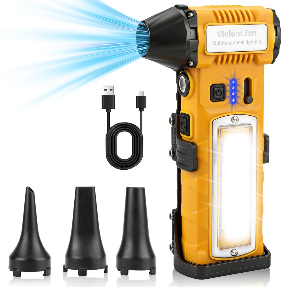 Compressed Duster, 110000RPM Duster, 2-Gear Adjustable Mini Blower with Light...