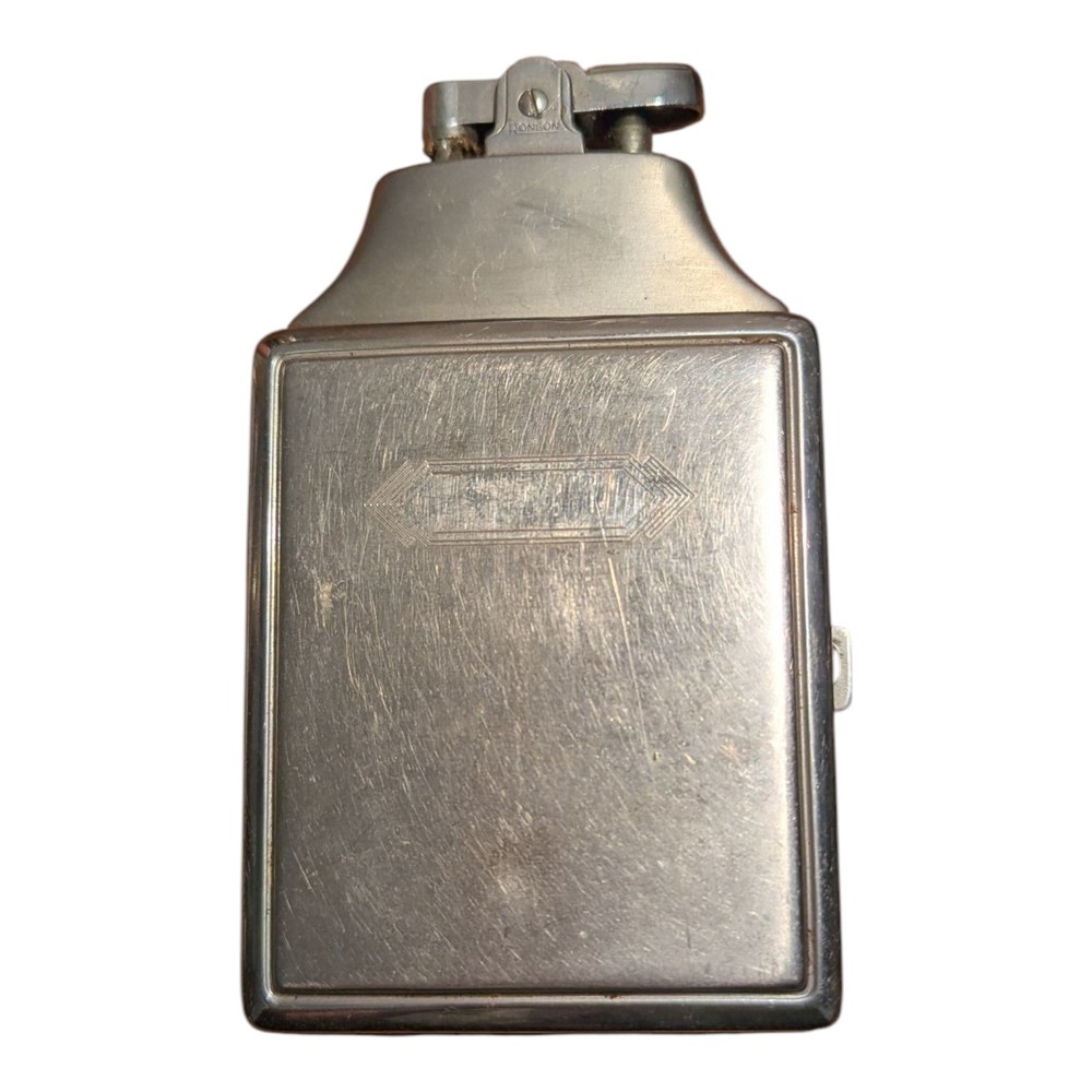 Lighter Cigarette Case Combo Vintage Art Deco Ronson Mastercase #532 X