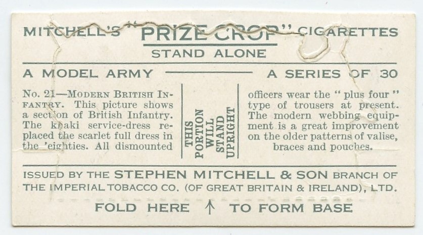 Mitchell's Stand Alone Model Army MODERN BRITISH INFANTRY Cigarette Card