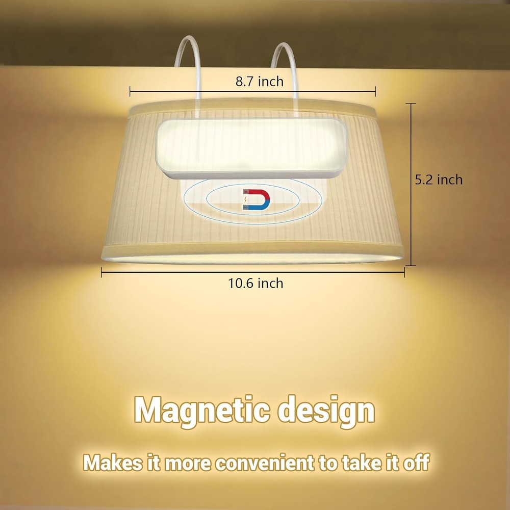 Bed Reading Light Headboard Reading Light with Adjustable Hook, Dimmable Book