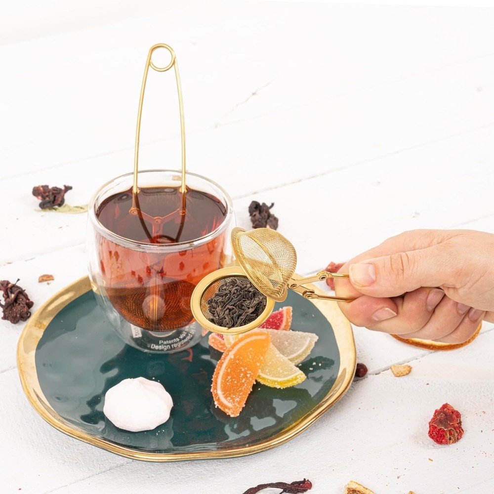 Snap Ball Tea Strainer 3 Pack Tea Infuser with Handle Tea Mesh Infuser Snap B...