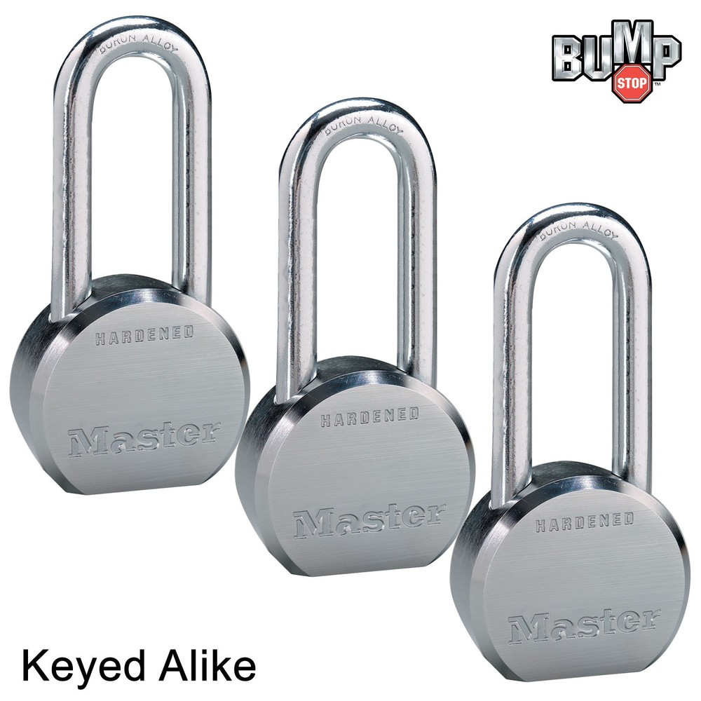 Master Lock High Security Padlocks - (3) Keyed Alike w/ BumpStop  6230NKALH-3