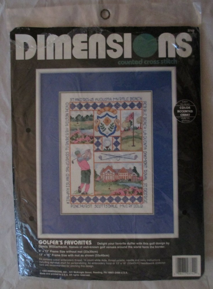 Golfer's Favorites xstitch kit Dimensions
