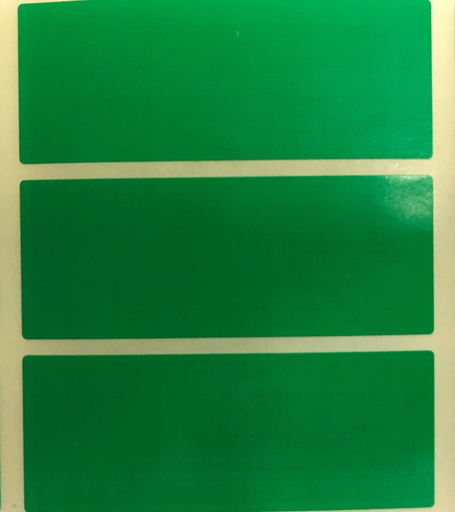 Large - Green 30 x 78mm Colour Code Rectangles - Filing / Box Stickers / Labels