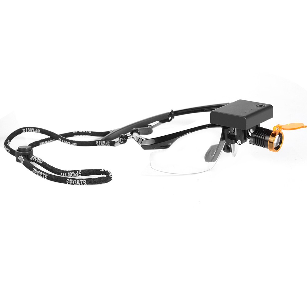 3W LED Wireless Head Light with Optical Filter and Plain Glass Spectacles USA