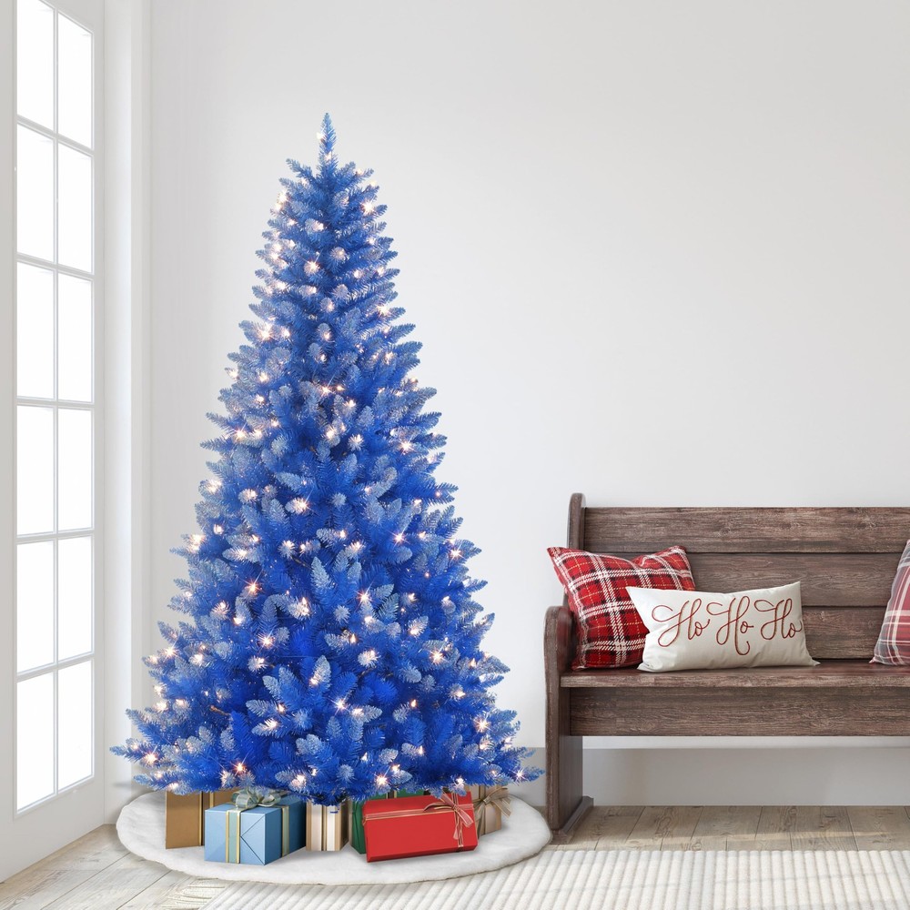Pre-Lit 6.5' Artificial Christmas Tree with 300 Lights, Blue
