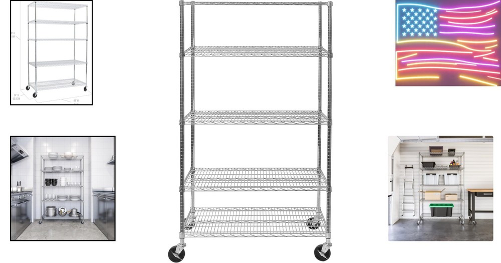 UltraDurable Heavy Duty NSF Solid Steel Wire Rack Storage Unit Organizer for ...