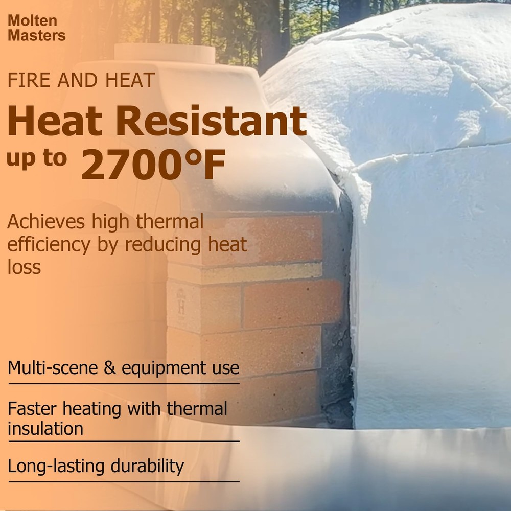 MMasters 24"*8"*1" Ceramic Fiber Insulation Blanket, Fireproof &